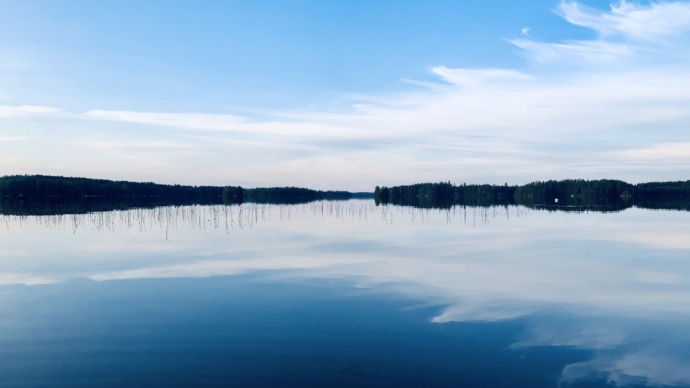 Calm lake view in Finland
